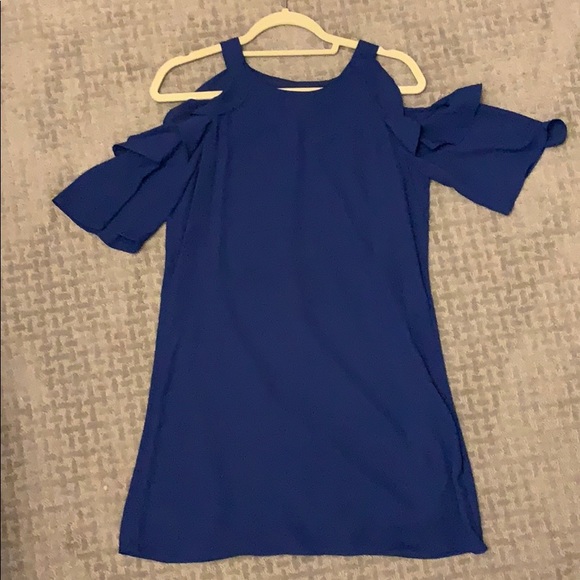 B. darling, blue off the shoulder dress - Picture 4 of 4